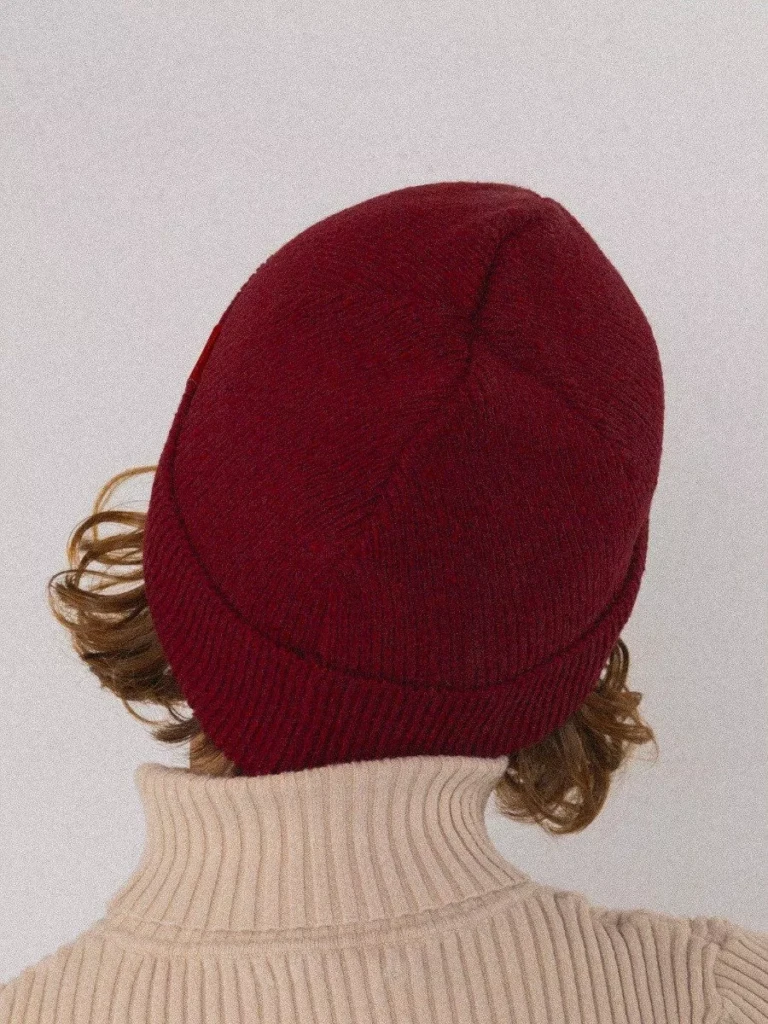 1083 - BONNET 841 coton recycle grenat Unisexe
