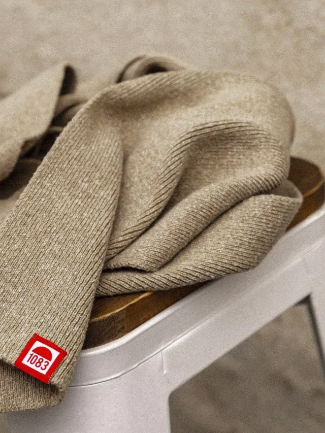 1083 - ECHARPE 842 écharpe beige coton recyclé durable