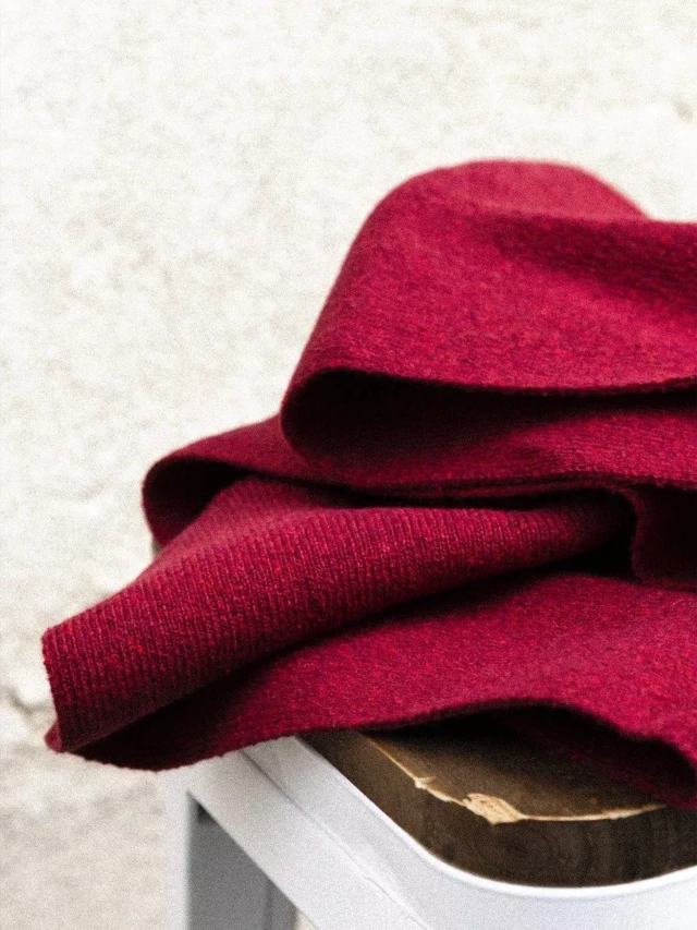 1083 - ECHARPE 842 coton recycle grenat Unisexe