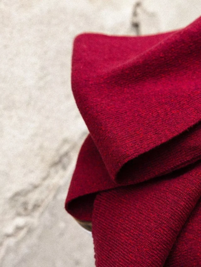 1083 - ECHARPE 842 coton recycle grenat Unisexe