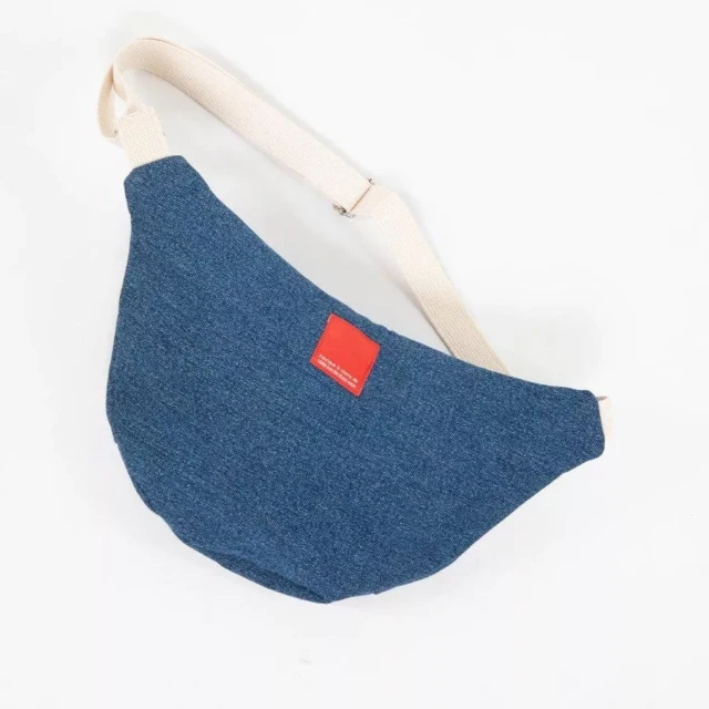 1083 - SAC BANANE DENIM 853 SURCYCLE coton bio indigo ocean Unisexe