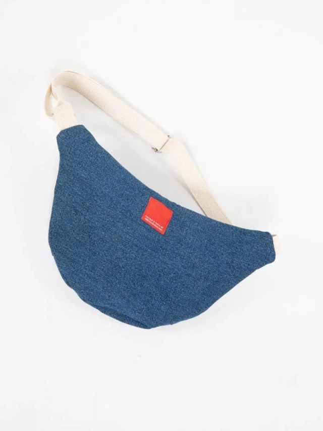 1083 - SAC BANANE DENIM 853 SURCYCLE coton bio indigo ocean Unisexe