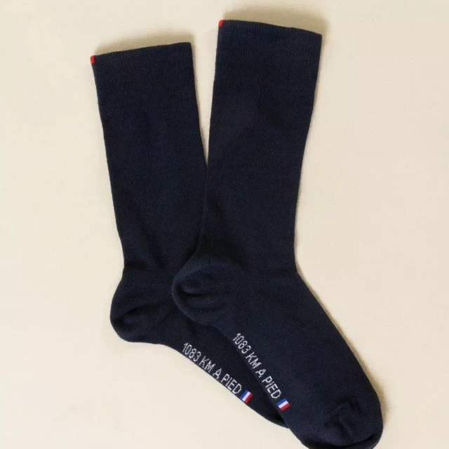 1083 - CHAUSSETTES 870 coton bio bleu marine Unisexe