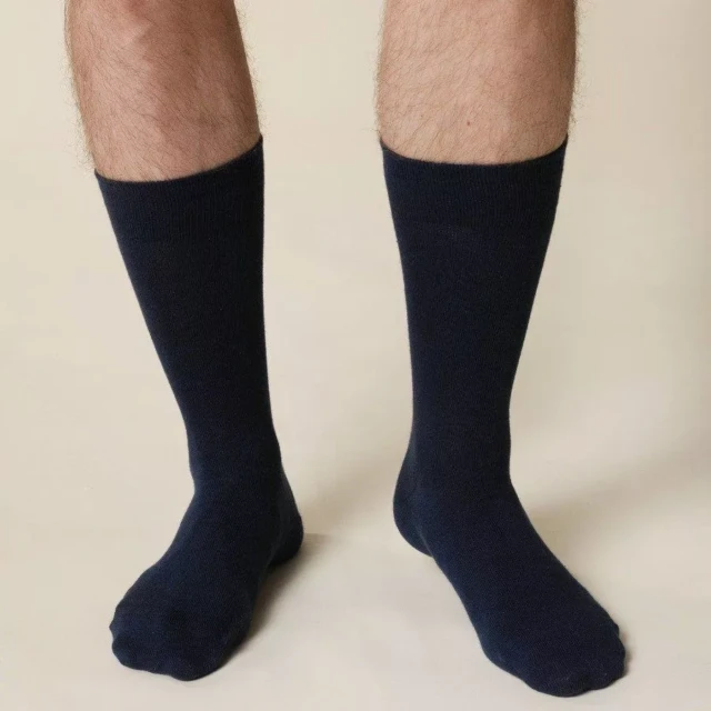1083 - CHAUSSETTES 870 coton bio bleu marine Unisexe