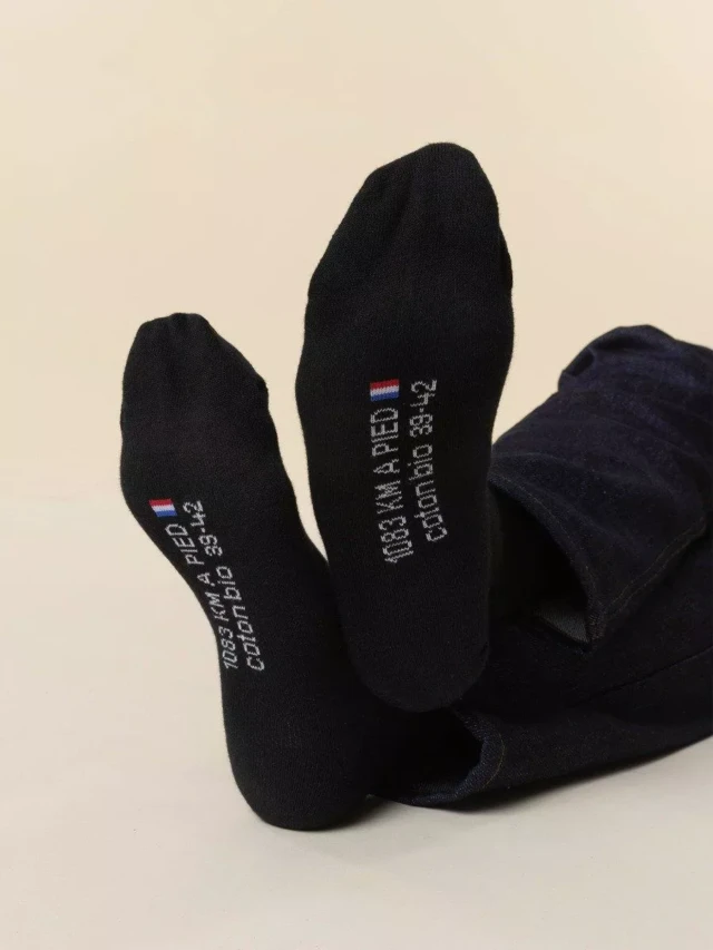 1083 - CHAUSSETTES 870 coton bio noir Unisexe