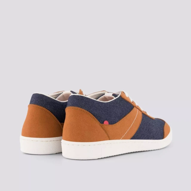 1083 - SNEAKERS VEGAN 901V coton bio bleu marron Unisexe