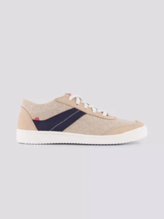 SNEAKERS LIN VEGAN 901V microfibre beige bleu Unisexe par la marque 1083 1083 - SNEAKERS LIN VEGAN 901V microfibre beige bleu Unisexe
