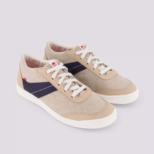 1083 - SNEAKERS LIN VEGAN 901V microfibre beige bleu Unisexe