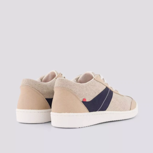 1083 - SNEAKERS LIN VEGAN 901V microfibre beige bleu Unisexe
