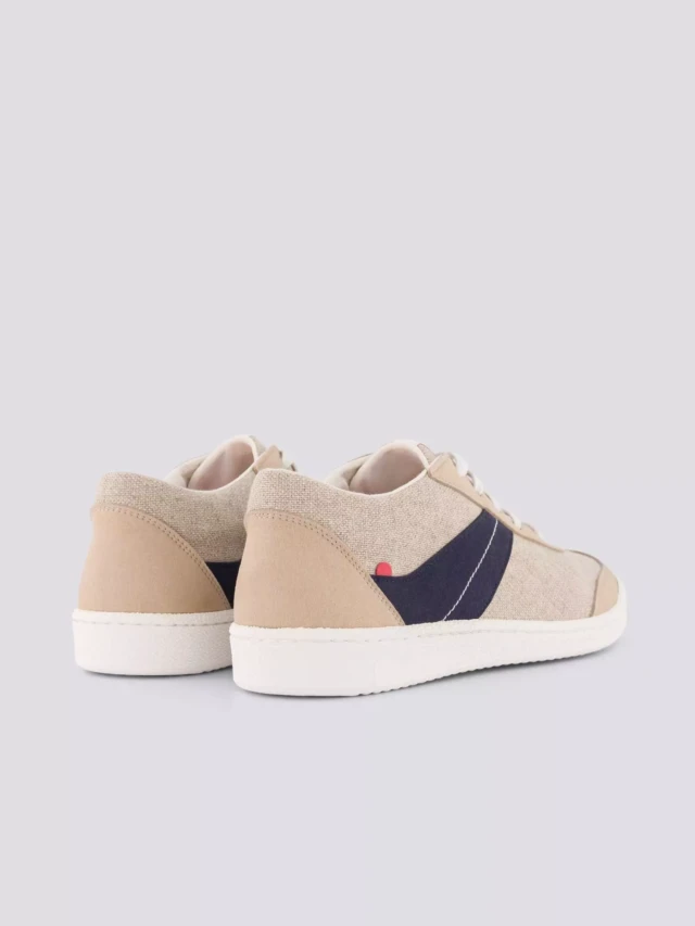 1083 - SNEAKERS LIN VEGAN 901V microfibre beige bleu Unisexe