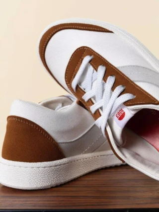 1083 - SNEAKERS VEGAN 901V microfibre ecru bleu glacier Unisexe
