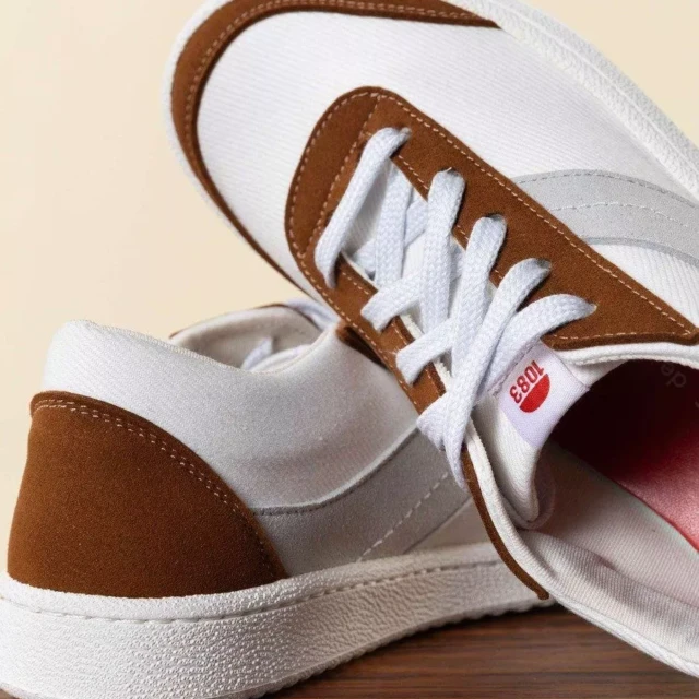 1083 - SNEAKERS VEGAN 901V microfibre ecru bleu glacier Unisexe