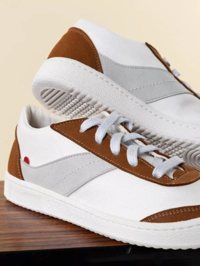 1083 - SNEAKERS VEGAN 901V microfibre ecru bleu glacier Unisexe