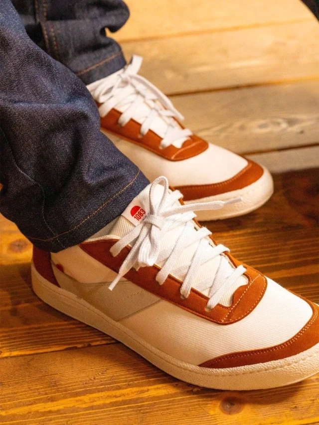 1083 - SNEAKERS VEGAN 901V microfibre ecru bleu glacier Unisexe