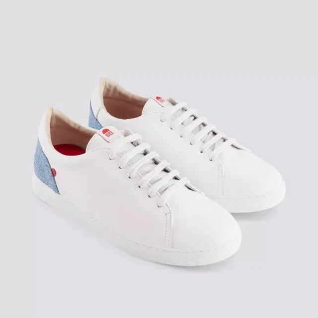 1083 - SNEAKERS 912 cuir blanc délavé clair Unisexe