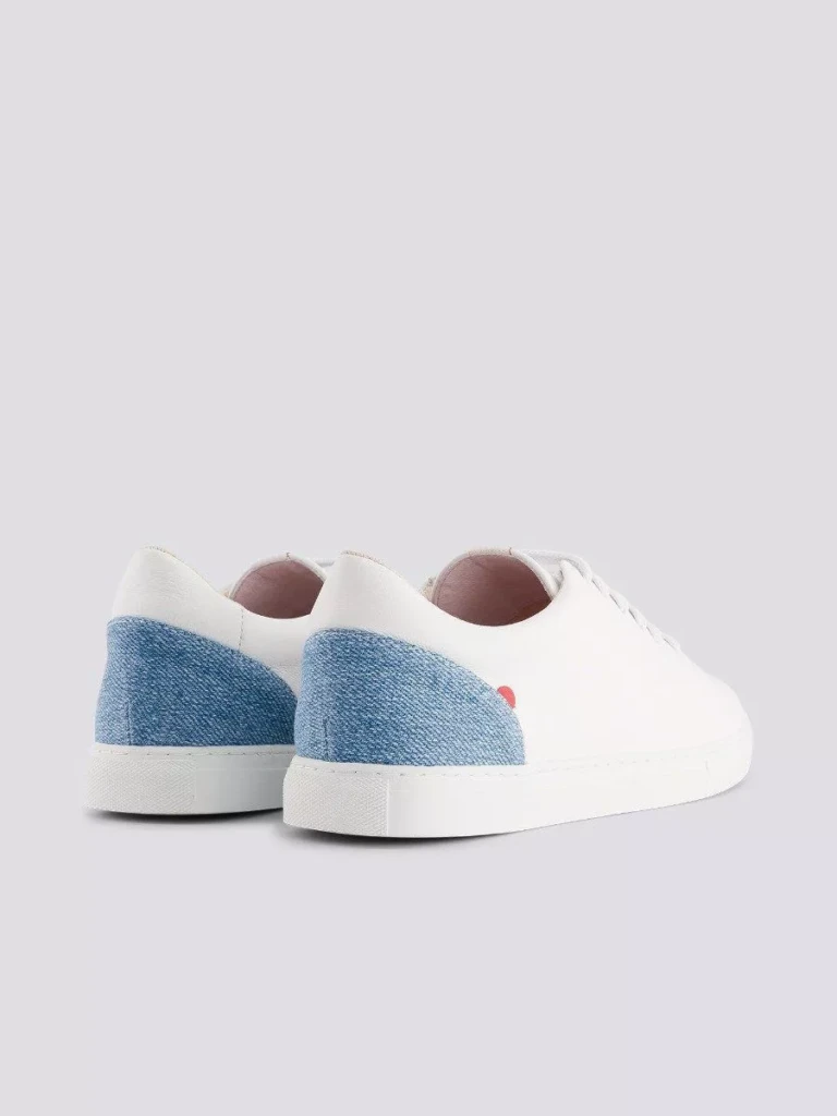 1083 - SNEAKERS 912 cuir blanc délavé clair Unisexe