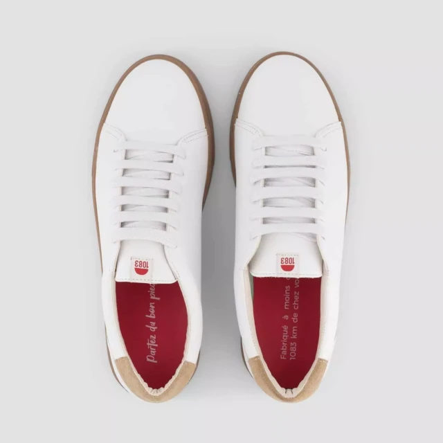 1083 - SNEAKERS 912 cuir blanc naturel Unisexe