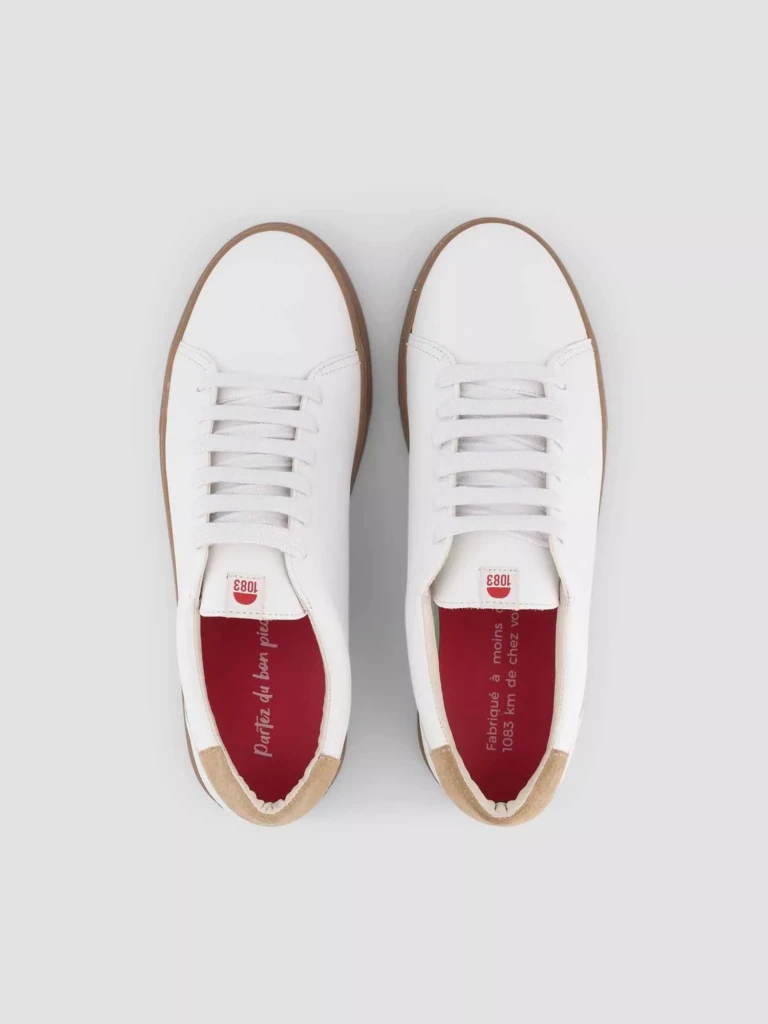 1083 - SNEAKERS 912 cuir blanc naturel Unisexe