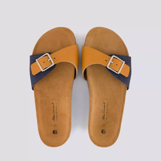 1083 - CLAQUETTE CAMEL 922 coton bio cuir Unisexe