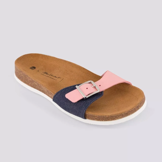 1083 - CLAQUETTE ROSE 922 coton bio cuir rose Unisexe