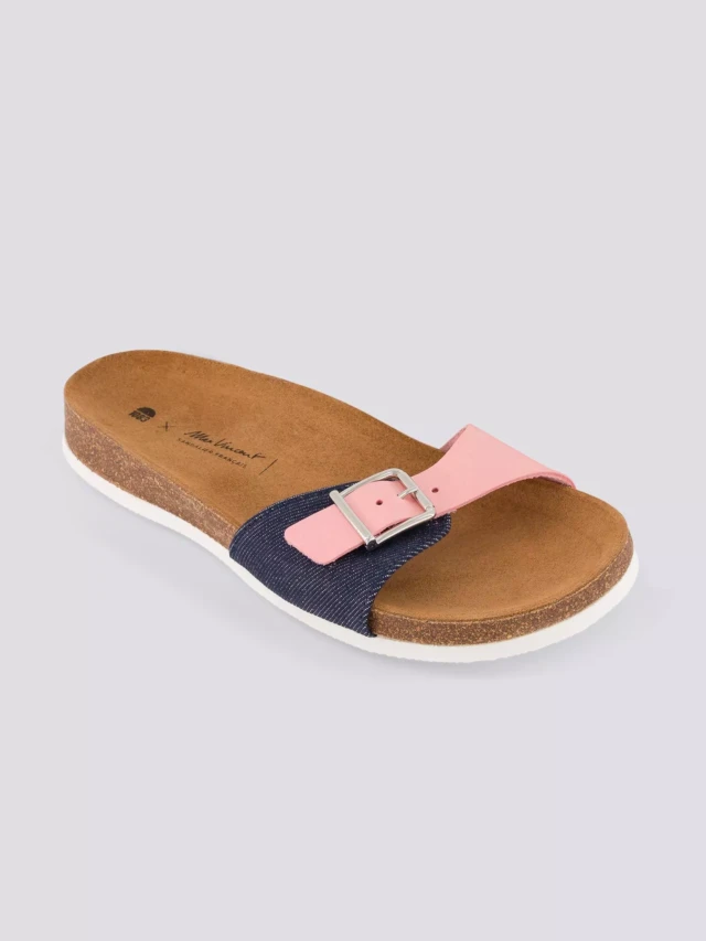 1083 - CLAQUETTE ROSE 922 coton bio cuir rose Unisexe