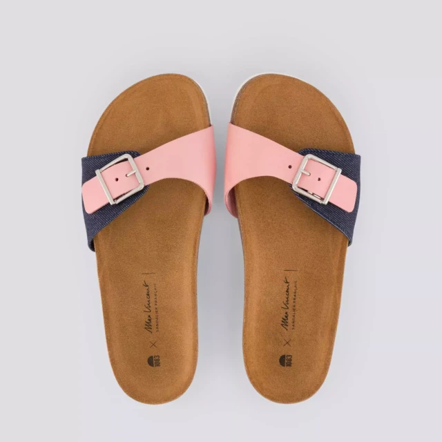 1083 - CLAQUETTE ROSE 922 coton bio cuir rose Unisexe