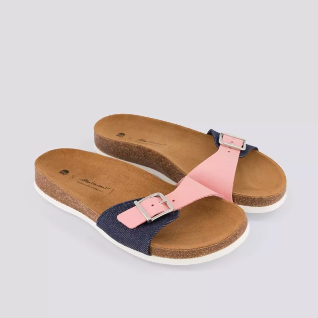 1083 - CLAQUETTE ROSE 922 coton bio cuir rose Unisexe