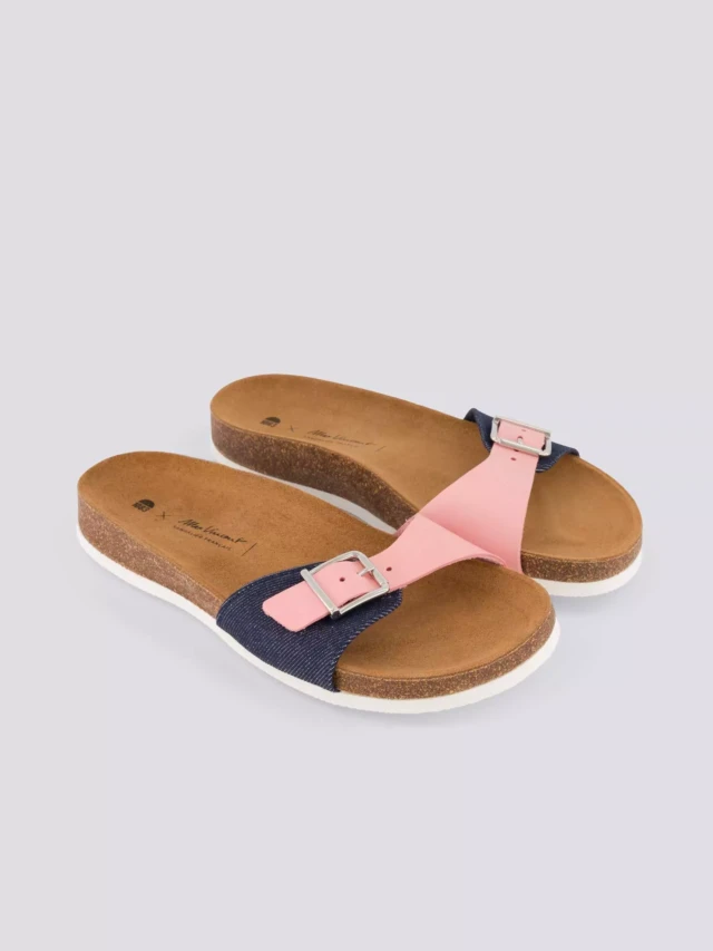 1083 - CLAQUETTE ROSE 922 coton bio cuir rose Unisexe