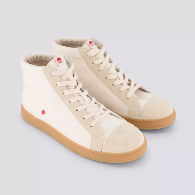 1083 - SNEAKERS MONTANTES 954 coton bio ecru beige Unisexe