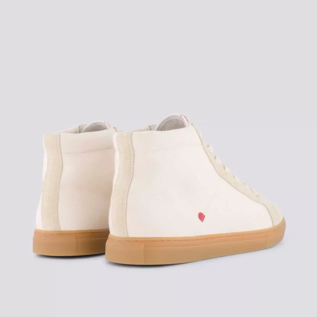 1083 - SNEAKERS MONTANTES 954 coton bio ecru beige Unisexe