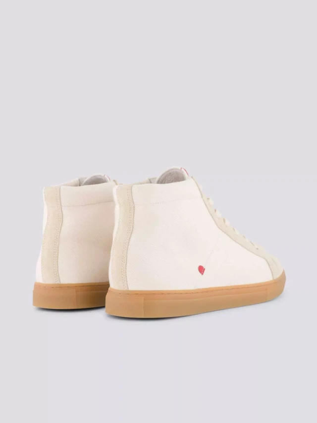 1083 - SNEAKERS MONTANTES 954 coton bio ecru beige Unisexe