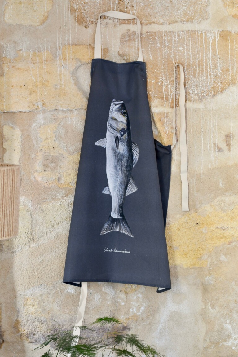varek.illustrations - Tablier Gris Anthracite 100% coton : Le Bar
