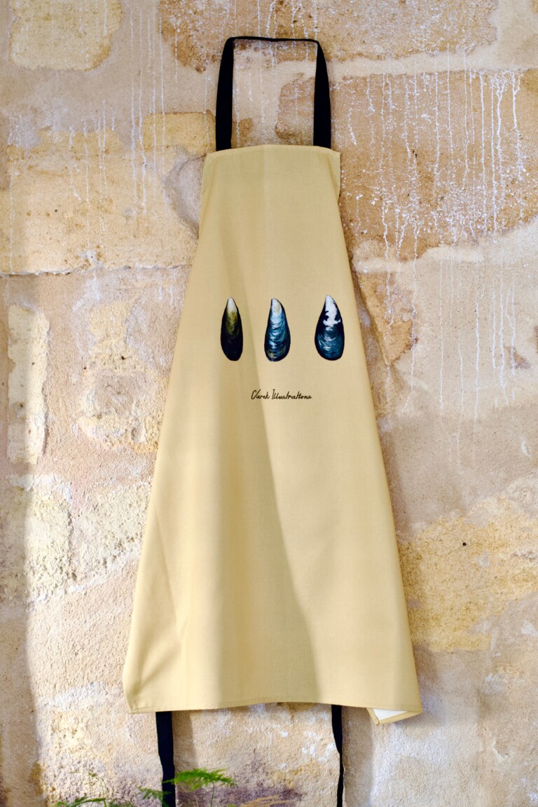 varek.illustrations - Tablier Curry 100% coton : Les Moules
