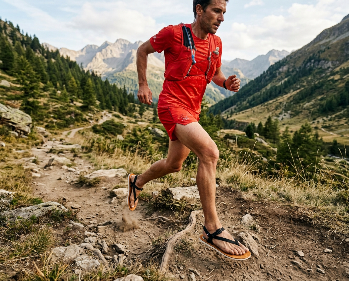 Firefly Gemini Flash Creer une image de coureur dans un trail portant ces sandales 251545 Couleur Tong -