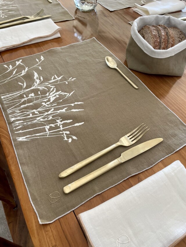 Laurence Carroy - Sets de table en lin sérigraphiés vendus par 2