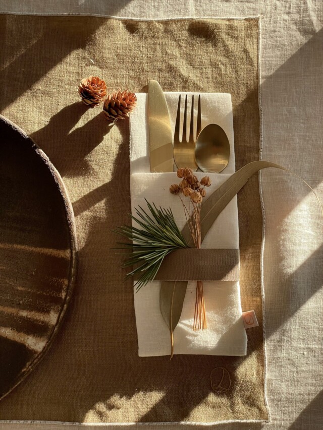 Laurence Carroy - Range-couverts en lin lavé ivoire