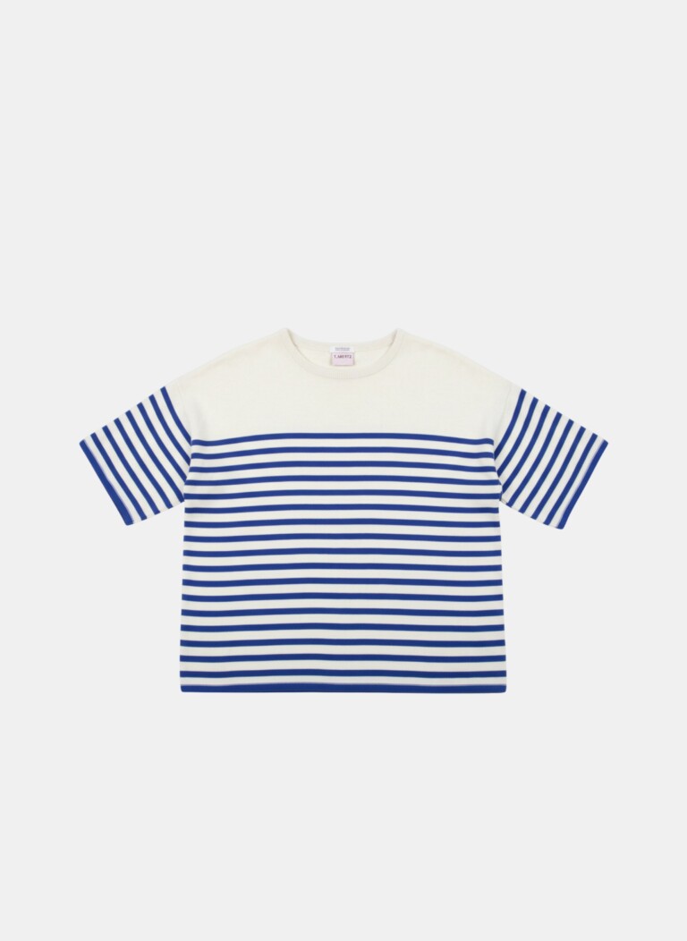 Tricots Jean Marc - Lori manches courtes - Naturel / Bleu roi – L