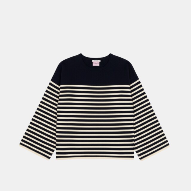 Tricots Jean Marc - Lori manches longues - Marine / Naturel