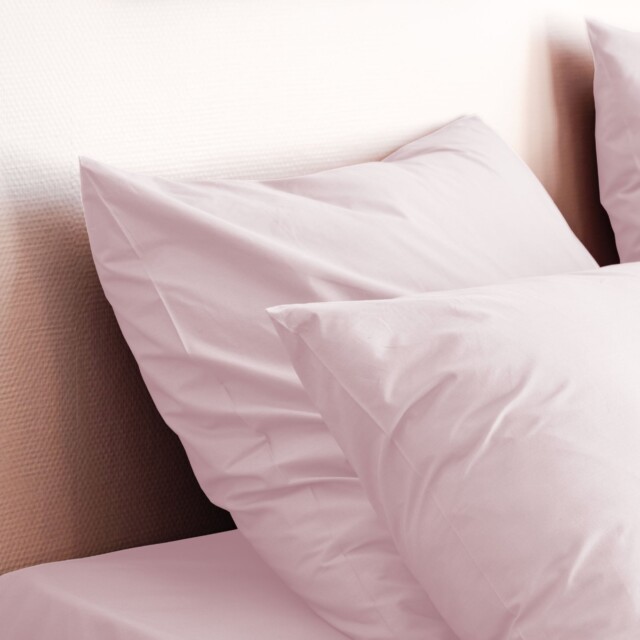 Dejorine - Taies d'oreiller X2 en Percale de coton - Rose poudré