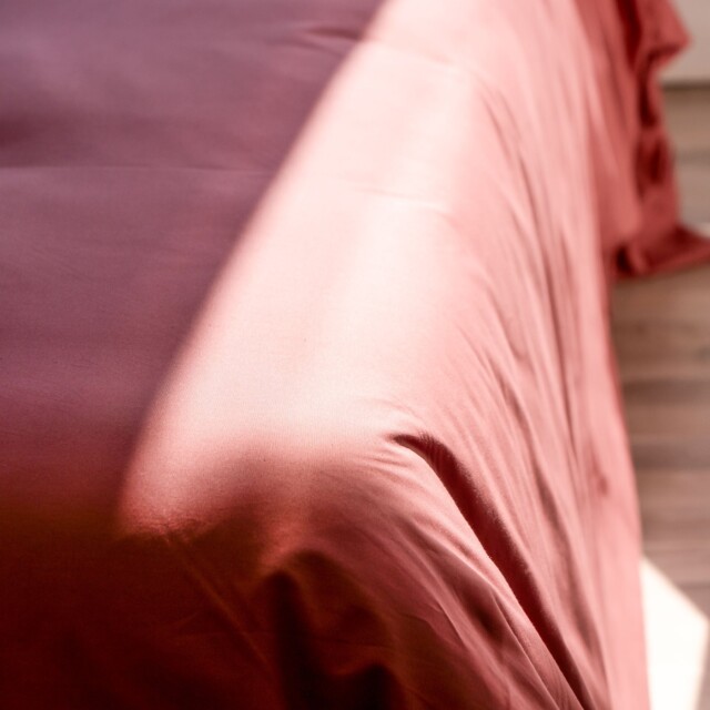 Dejorine - Parure de lit en Percale de coton - Vieux rose