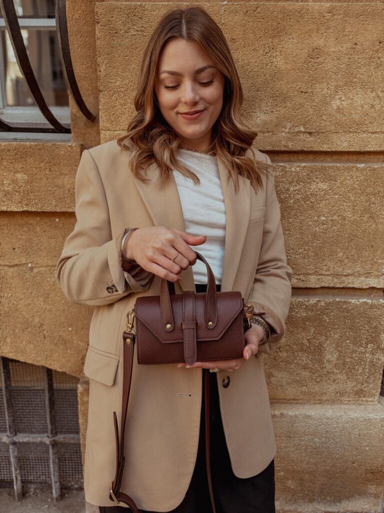 Maison Rottier - Maroquinerie fabriquée en France - Sac en Cuir Chocolat - Suzanne