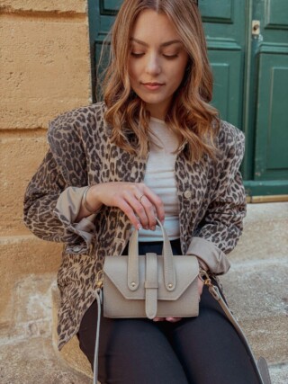 Maison Rottier - Sac en Cuir Taupe  Suzanne