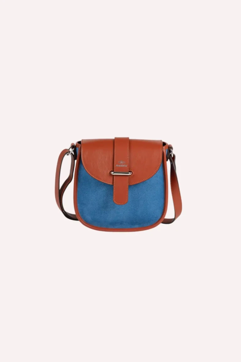 Daguet - Sac Petit Agnès - Camel - Velours bleu clair
