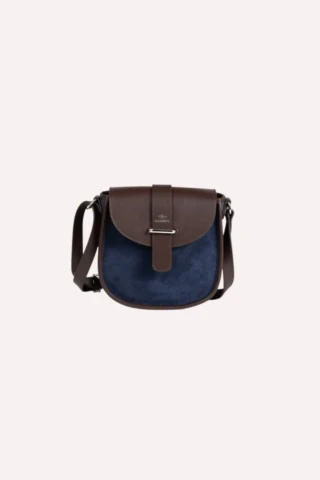 Daguet - Sac Petit Agnès  Marron  Velours bleu nuit