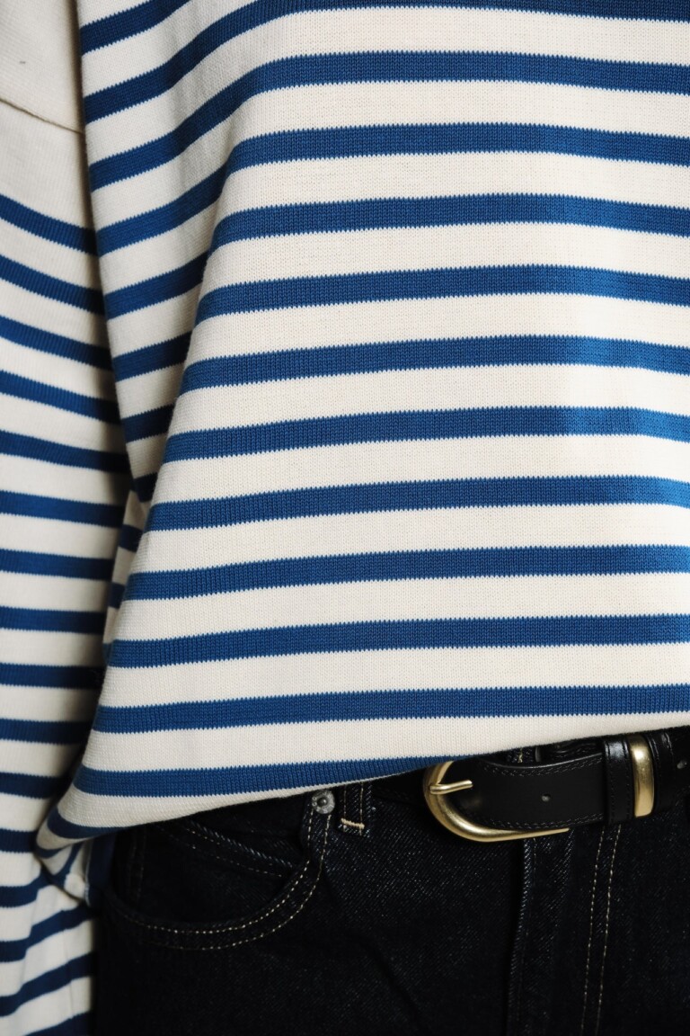 Tricots Jean Marc - Lori manches longues - Naturel / Bleu roi – L