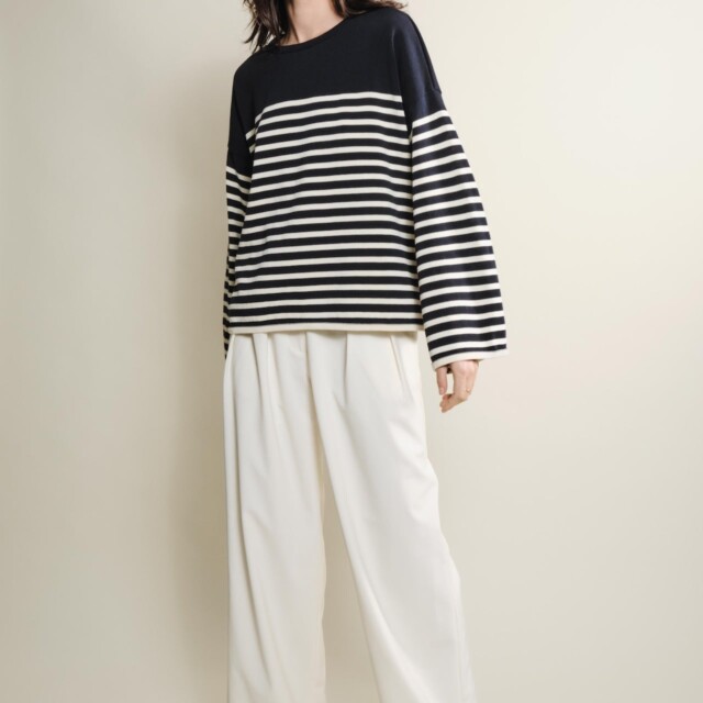 Tricots Jean Marc - Lori manches longues - Marine / Naturel