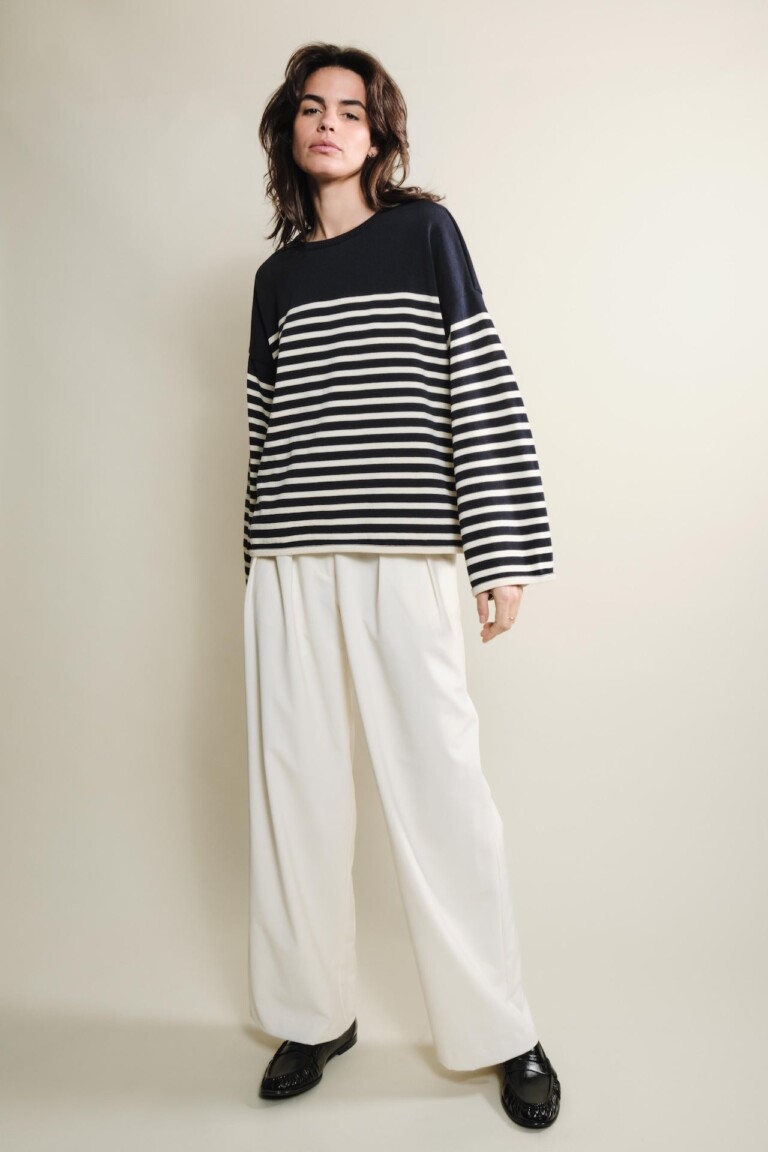 Tricots Jean Marc - Lori manches longues - Marine / Naturel – M