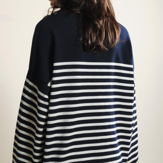 Tricots Jean Marc - Lori manches longues - Marine / Naturel