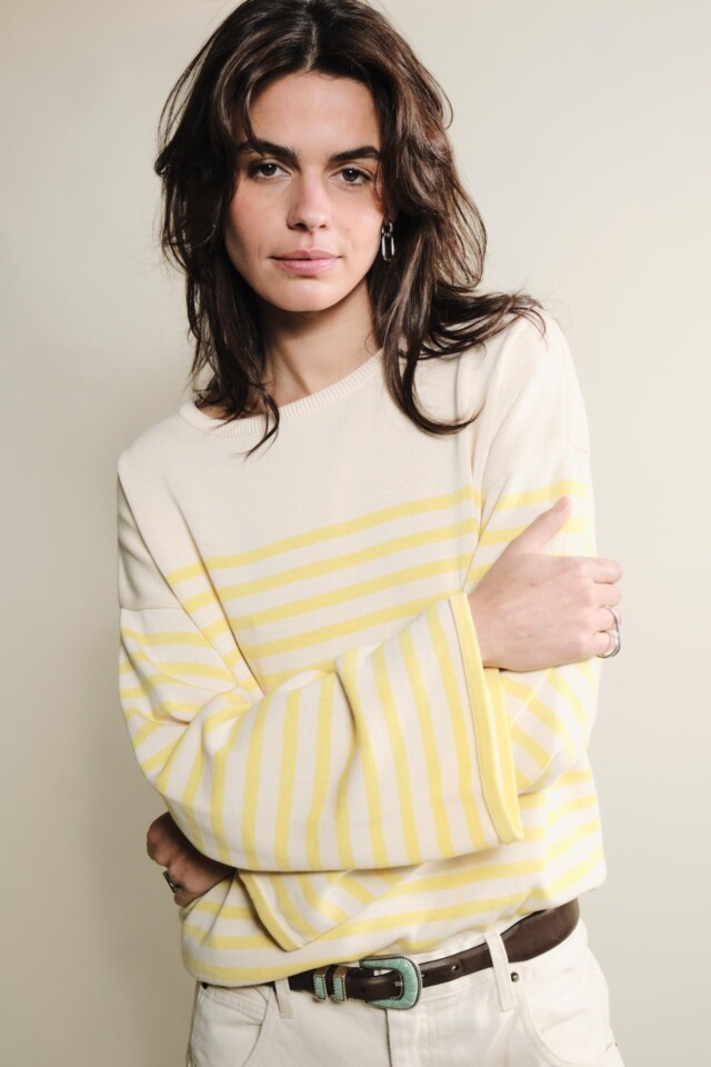 Tricots Jean Marc - Lori manches longues – Naturel / Jaune