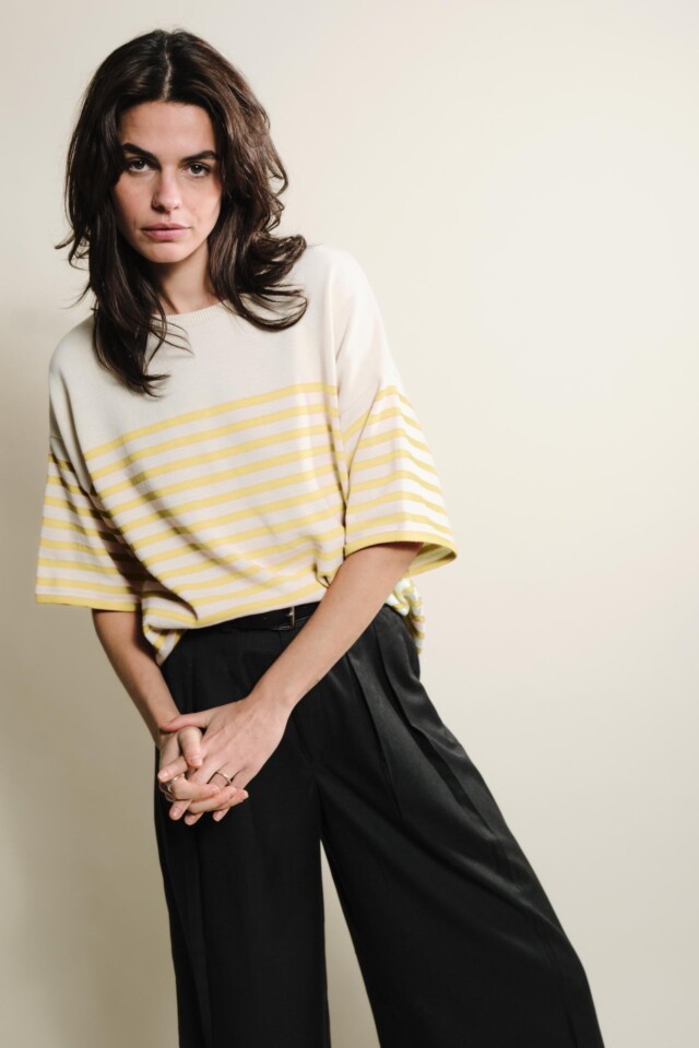 Tricots Jean Marc - Lori manches courtes - Naturel / Jaune